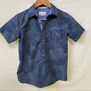 Craft + Flow boys button up shirt tropical print
